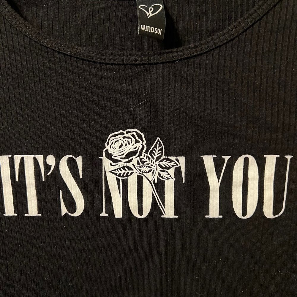 Windsor-It's Not You blank and white crop vintage top - Picture 4 of 5